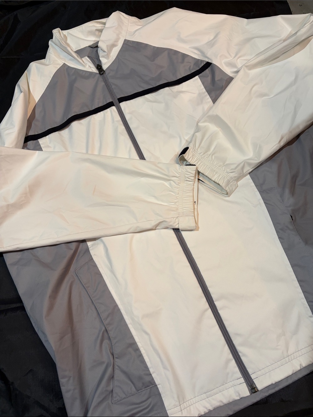 Men's Lightweight White & Gray Windbreaker Jacket